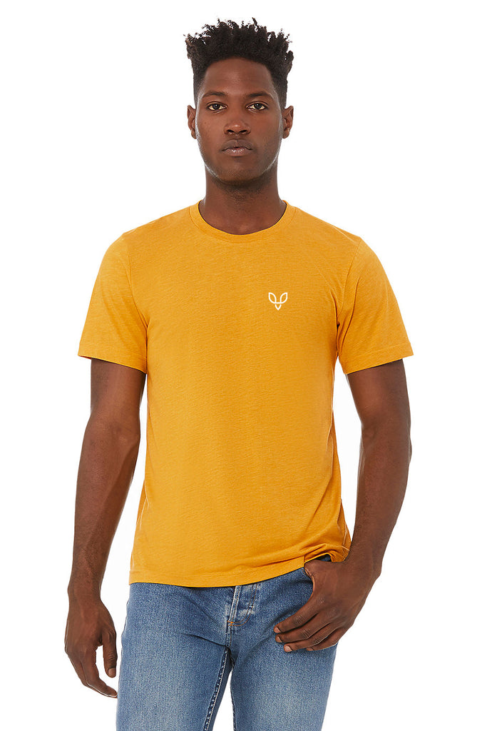 t-shirt framsida mustard